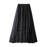 Korean Style High Waist Slimming Hollow-out Crocheted Lace Skirt
