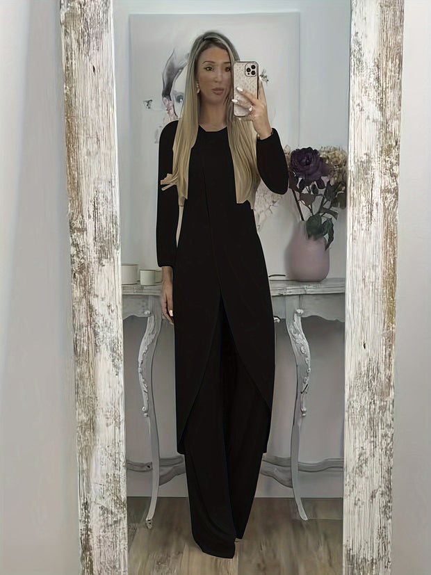 Casual Long Sleeve Two-piece Loose Round Neck