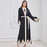 Fashion Embroidered Robe Turkey Casual Cardigan Dress Women 111