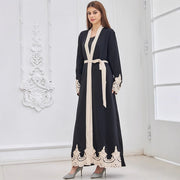 Fashion Embroidered Robe Turkey Casual Cardigan Dress Women 111