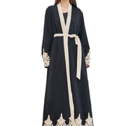 Fashion Embroidered Robe Turkey Casual Cardigan Dress Women 111