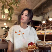 Summer Design Sense American Half Sleeve Loose Top Wear