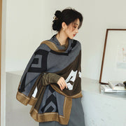 Vintage Printed Scarf Elegant Graceful Mid-length Decorative Scarf 1111