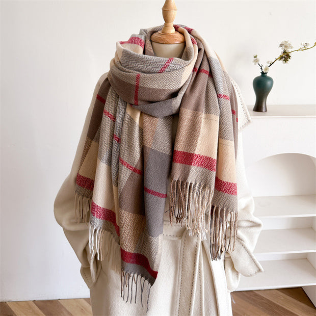 Unisex Autumn And Winter All-matching Tassel Scarf 1111