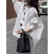 Women's Long Sleeve Shirt - Oversized Loose Fit Business Blouse Trendy Fall Casual