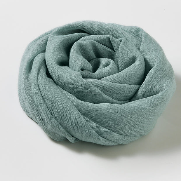 Artistic Sunscreen Solid Color Cotton And Linen Scarf 1111