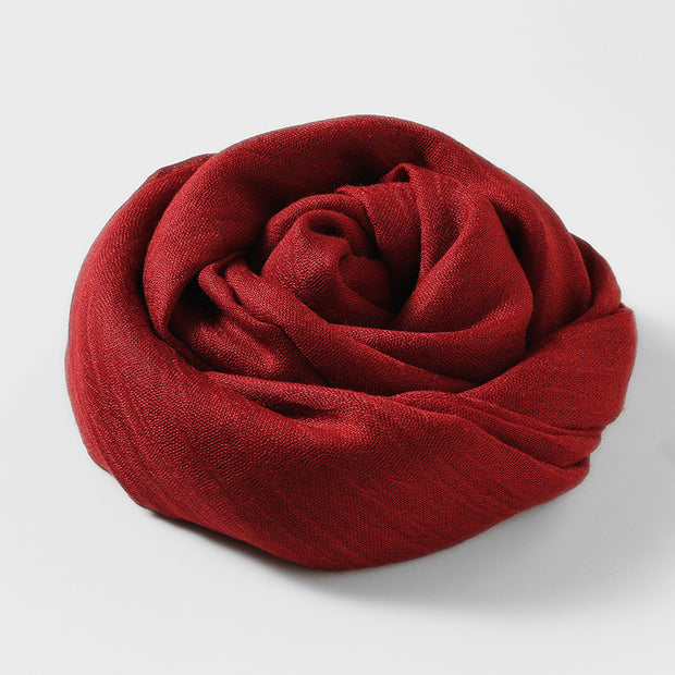 Artistic Sunscreen Solid Color Cotton And Linen Scarf 1111
