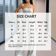Women’s Strapless Wide-Leg Jumpsuit – Pleated Summer Outfit