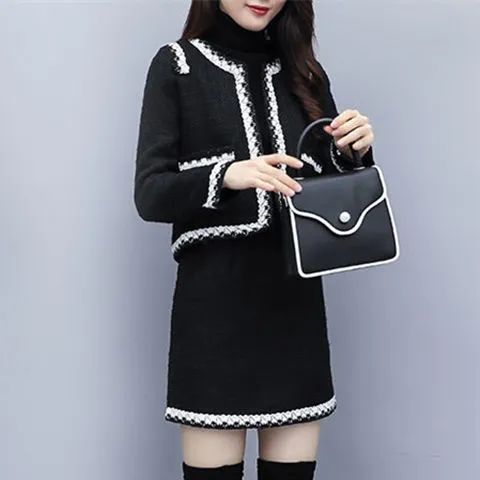 Spring And Autumn Two Piece Set Suit Temperament Women's Hip-wrapped Skirt Slimming