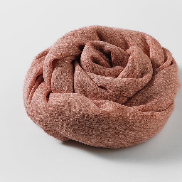 Artistic Sunscreen Solid Color Cotton And Linen Scarf 1111