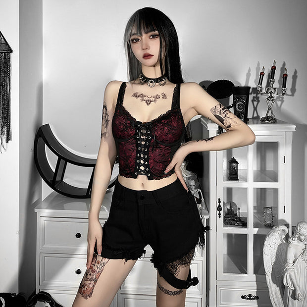 Women's New Lace Back Strappy Vest Women