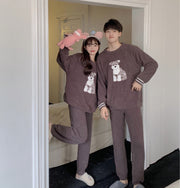 Gp Couple Japanese Cute Dog Parent-child Soft Home Wear Long-sleeved Trousers Pajamas
