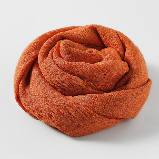 Artistic Sunscreen Solid Color Cotton And Linen Scarf 1111