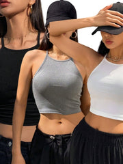 Solid Color Tank Top For Women 3PCS Set