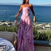 European And American Vacation Style Suit Tube Top Two-piece Long Dress