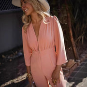 V-neck Waist-controlled Slimming Casual Jumpsuit