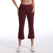 Pocket Solid Color Stretch Hip Lift Sports Nude Feel Yoga Leggings