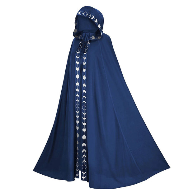 Medieval Hooded Cloak – Renaissance Printed Cosplay Costume for Halloween & Festivals