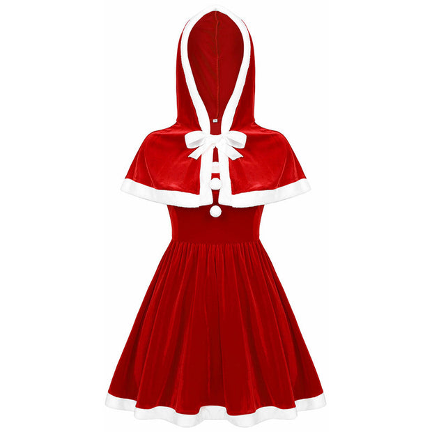 Women's Costumes Hooded Cape Christmas Party 1111