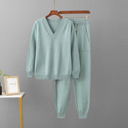 Women's Casual Sweater Harem Pants Suit