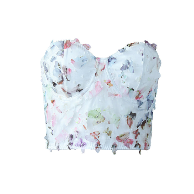 New Lace Mesh Three-dimensional Butterfly Wrap Chest Vest