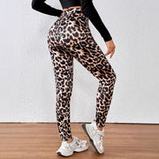 Leopard Print Cashmere Leggings High Waist Slimming And Velvet Padded Warm Side Pocket