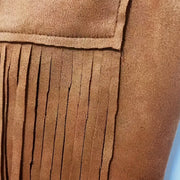 Women’s Western Fringe Jumpsuit – Sleeveless Wide-Leg Romper