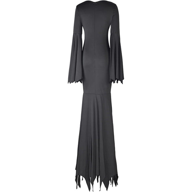 Black Costume Womens Gothic Witch Bat Sleeve Dress Halloween Cosplay Costumes Vintage Carnival Party Outfit 1111