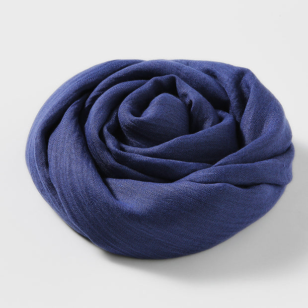 Artistic Sunscreen Solid Color Cotton And Linen Scarf 1111