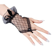 Mesh Lace Fingerless Bow Over sleeves Girl
