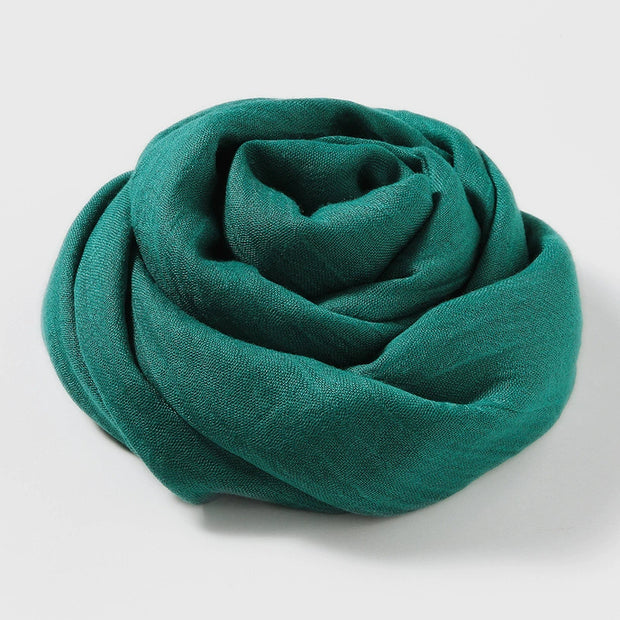 Artistic Sunscreen Solid Color Cotton And Linen Scarf 1111