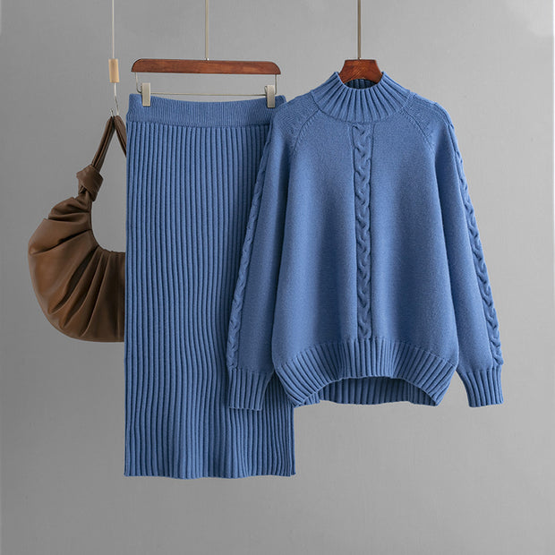 Long Sleeve Thread Fashion Skirt Suit Women
