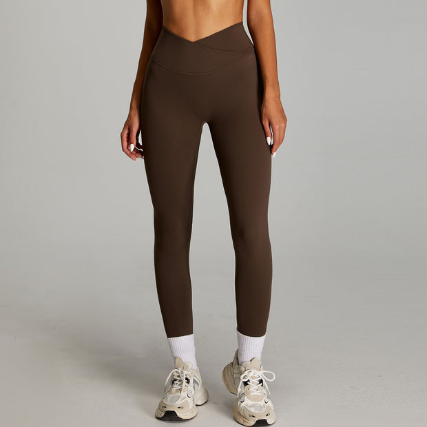 Nude Feel High Waist Fitness Pants Women's Quick-drying Outer Wear Tight Sports Pants