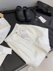 Women's Fashionable Slimming Woven Belt Linen Shorts