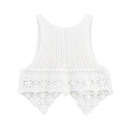 Retro Crocheted Hollow Outer Wear Women's Knitted Vest