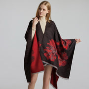 European And American Fashion Jacquard Split Thickened Warm Split Shawl 1111
