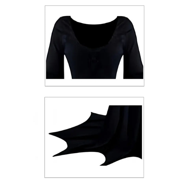 Black Costume Womens Gothic Witch Bat Sleeve Dress Halloween Cosplay Costumes Vintage Carnival Party Outfit 1111