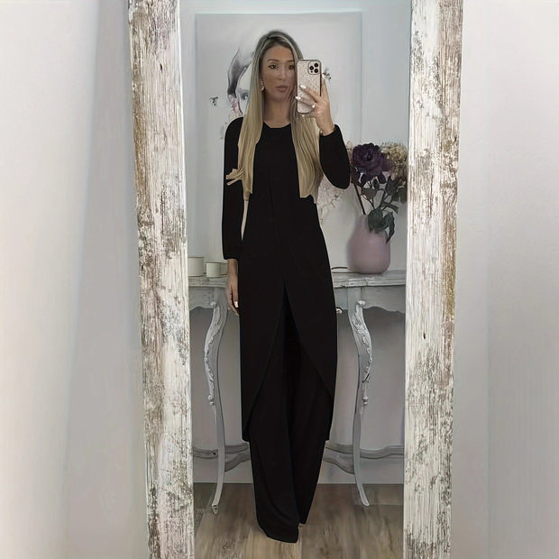 Casual Long Sleeve Two-piece Loose Round Neck