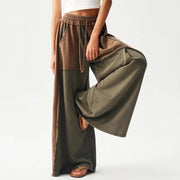 Unisex Japanese Style Retro Cotton Pants – Loose Fit with Splicing Design