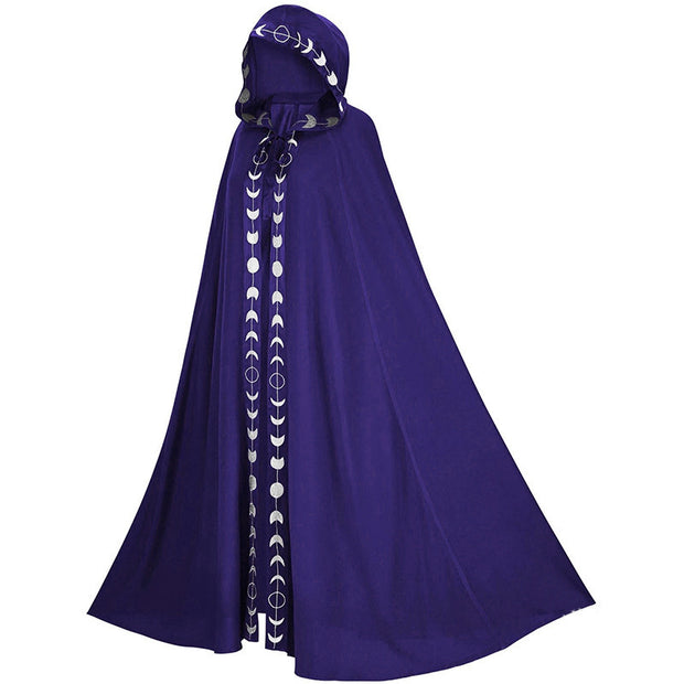 Medieval Hooded Cloak – Renaissance Printed Cosplay Costume for Halloween & Festivals