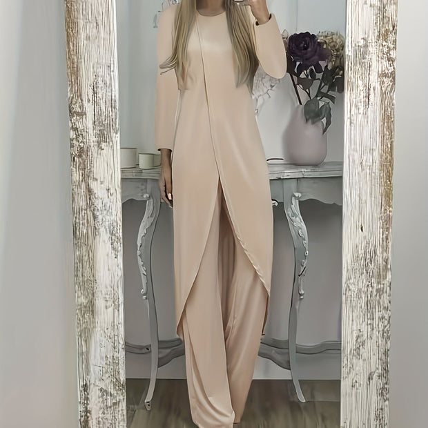 Casual Long Sleeve Two-piece Loose Round Neck
