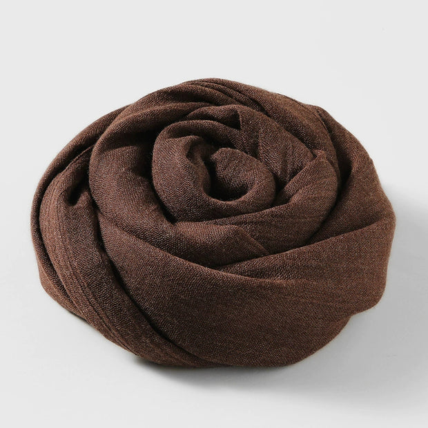 Artistic Sunscreen Solid Color Cotton And Linen Scarf 1111
