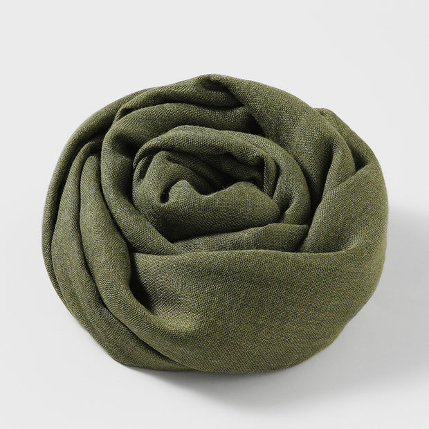 Artistic Sunscreen Solid Color Cotton And Linen Scarf 1111