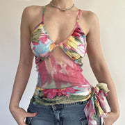 Vacation Style Colorful Abstract Plant Printed Suspenders