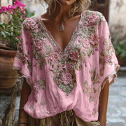 Elegant New Style Jacquard Off-shoulder Short Sleeve Top