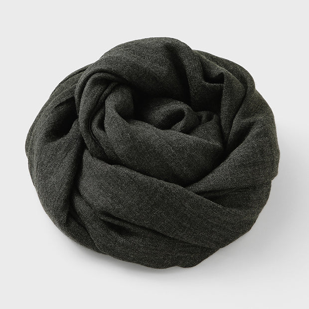 Artistic Sunscreen Solid Color Cotton And Linen Scarf 1111