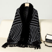 European And American Fall Winter Fashion Striped Tassel Knitte