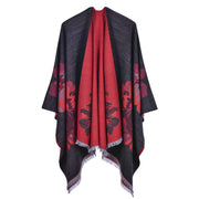 European And American Fashion Jacquard Split Thickened Warm Split Shawl 1111