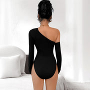 Large Three-dimensional Decoration One-shoulder Off-shoulder Jumpsuit