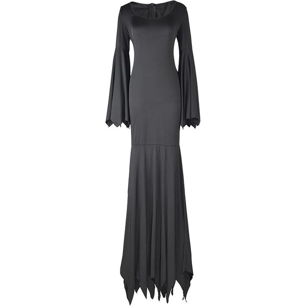 Black Costume Womens Gothic Witch Bat Sleeve Dress Halloween Cosplay Costumes Vintage Carnival Party Outfit 1111